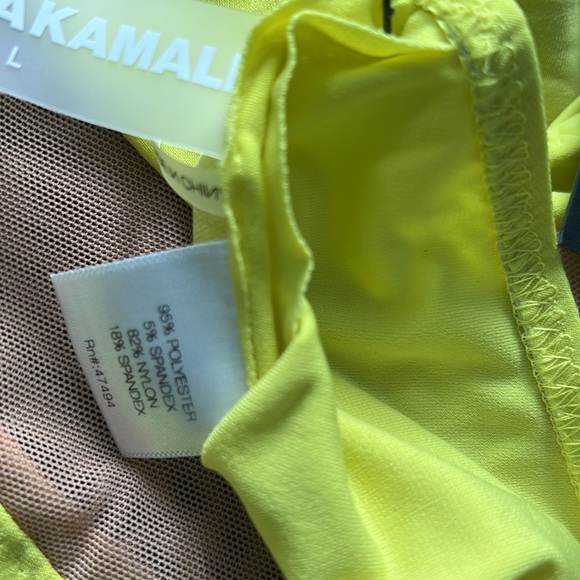 $265 NORMA KAMALI Snake Mesh One-Shoulder Swimsuit Bodysuit Nude Yellow XXS - Picture 12 of 16